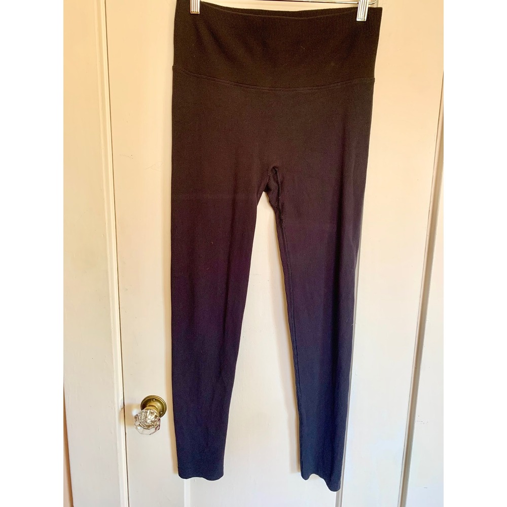 All In Motion Ribbed High Waisted Leggings XL Black Seamless Yoga Pants Modal